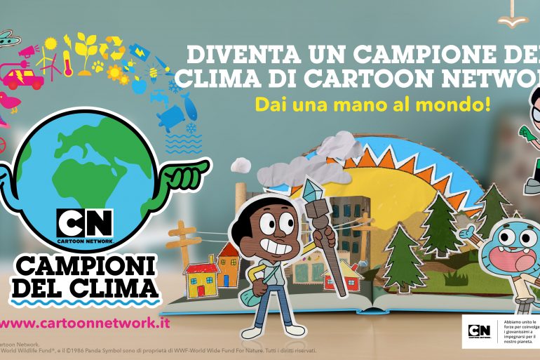 la campagna Campione del clima di Cartoon Network, che sensibilizza sul cambiamento climatico