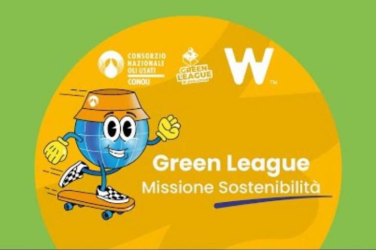 Locandina di GreenLeague, misisone sostenibilità di Conou e Weschool