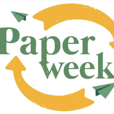 Logo di Paper Week, l'iniziativa su carta riciclata di Comieco
