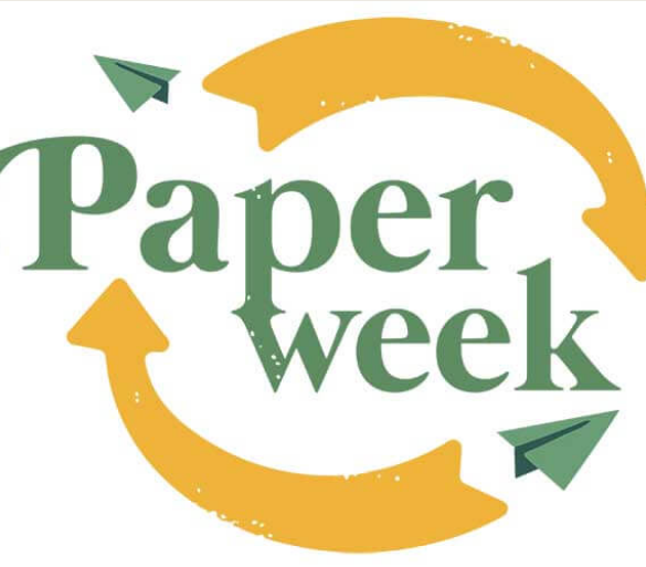 Logo di Paper Week, l'iniziativa su carta riciclata di Comieco